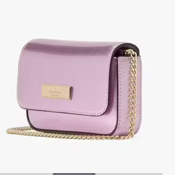 Kate Spade Metallic Purple Crossbody Bag with Gold Chain - Picture 3 of 5